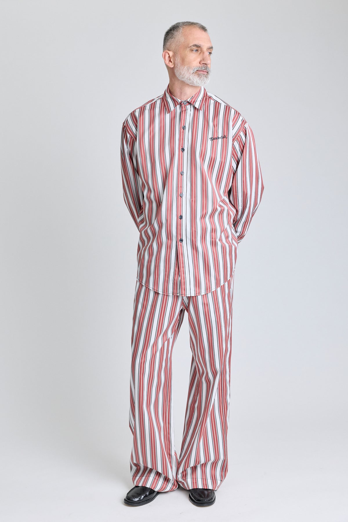 Striped Drawstring Pants - Boardroom Stripe