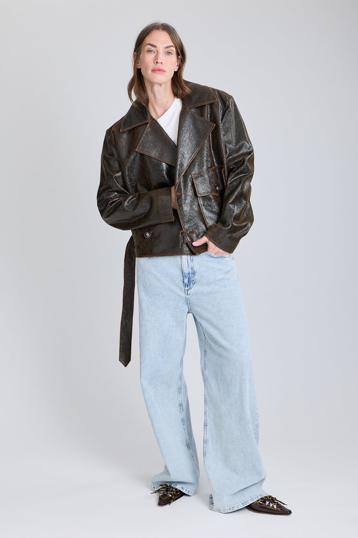 Leather Moto Jacket - Dark Chocolate