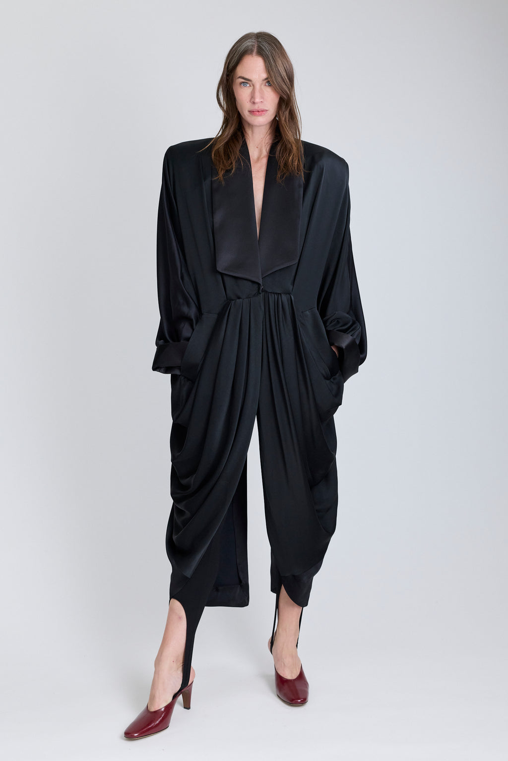 Satin Robe Coat Dress