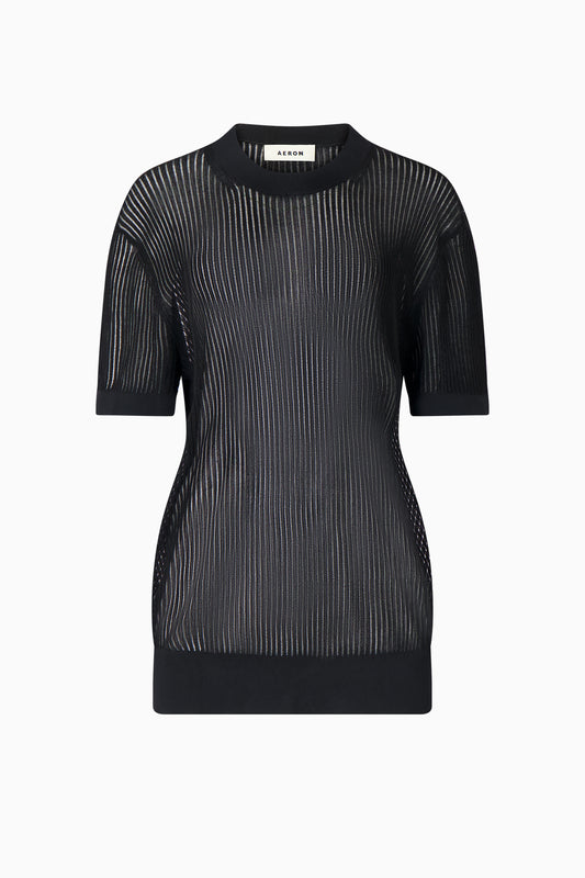 Shallott Ribbed T-Shirt - Black