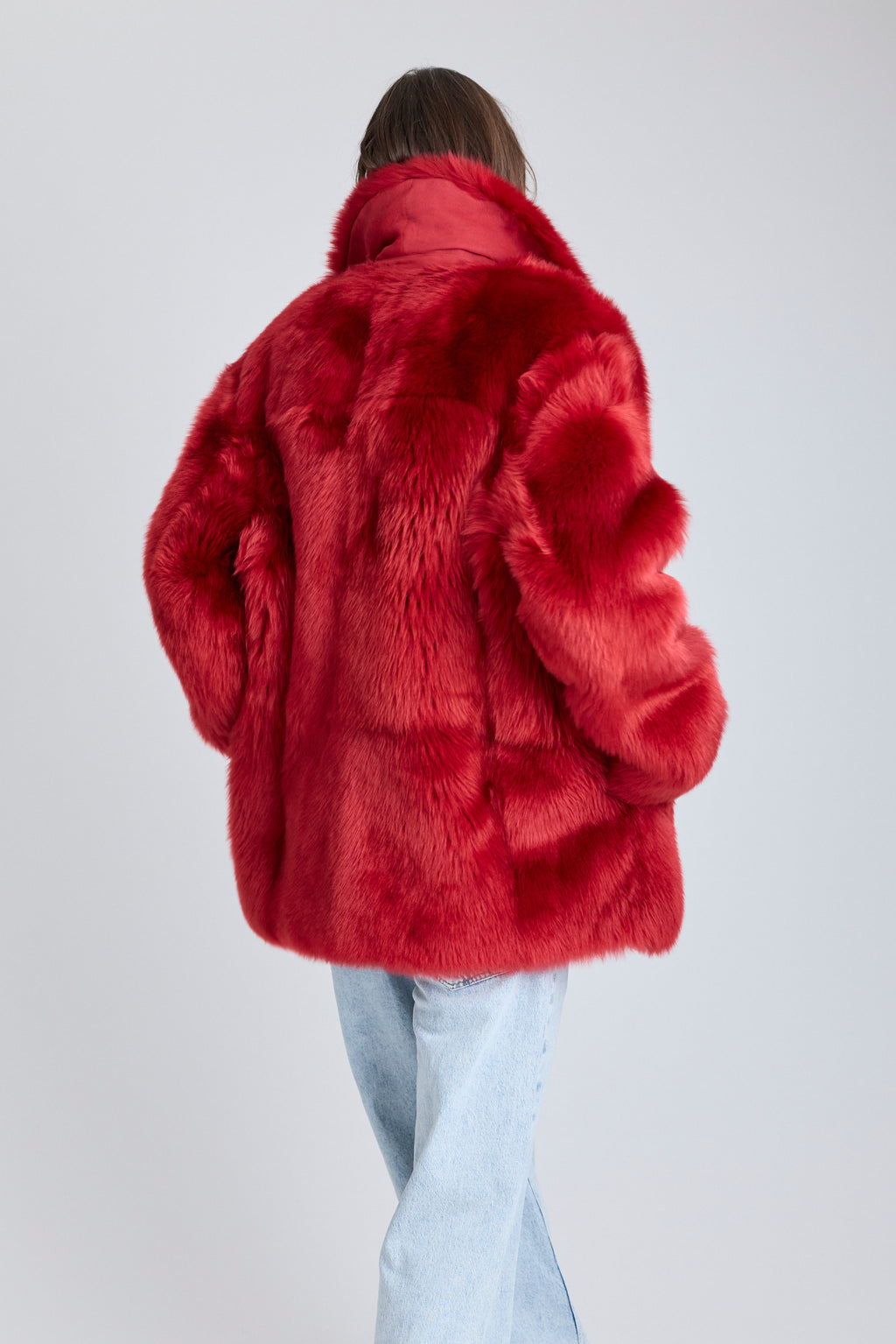 Shearling Coat - Poppy Red