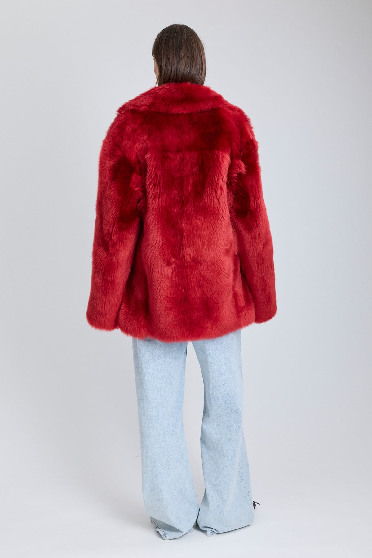 Shearling Coat - Poppy Red