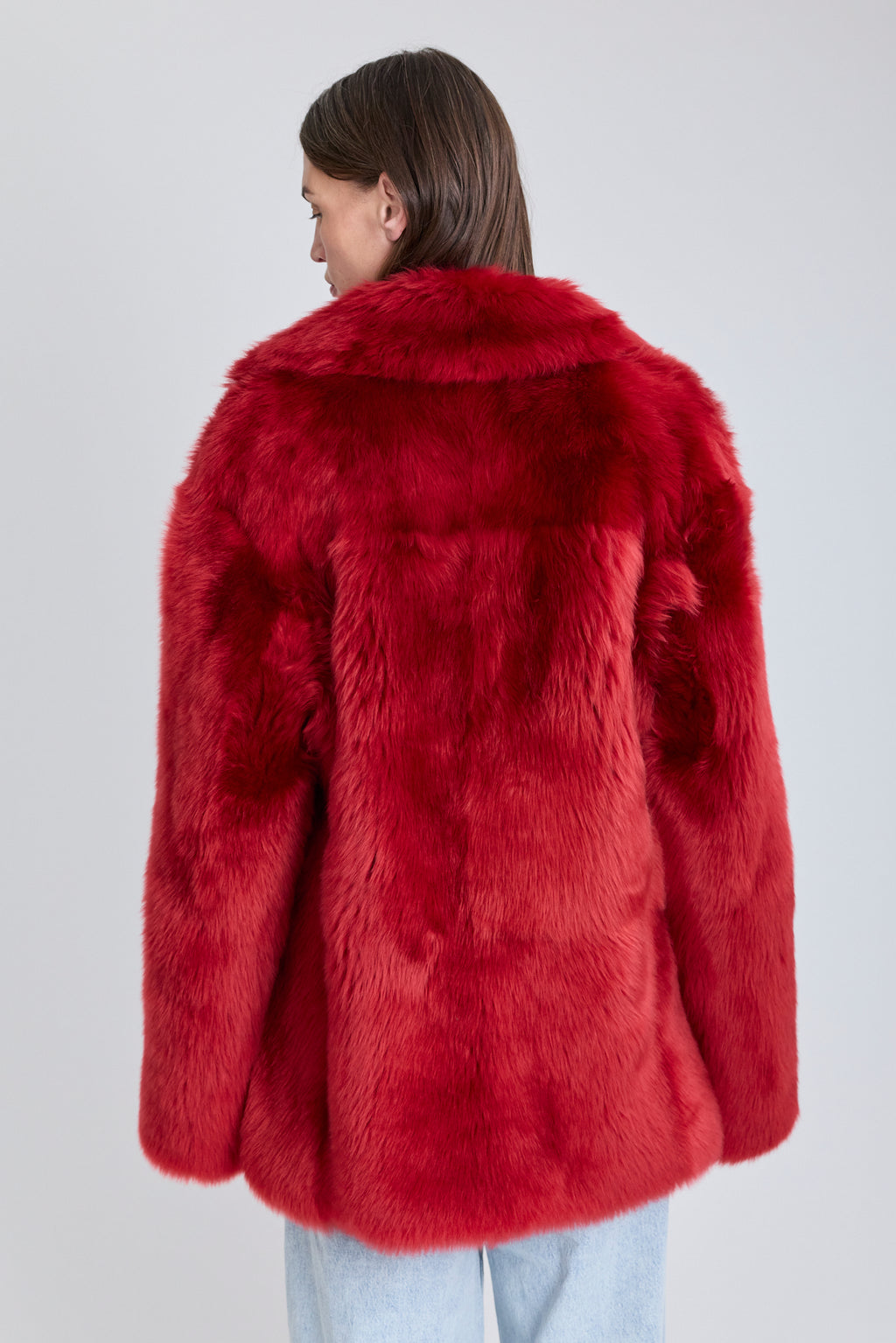 Shearling Coat - Poppy Red