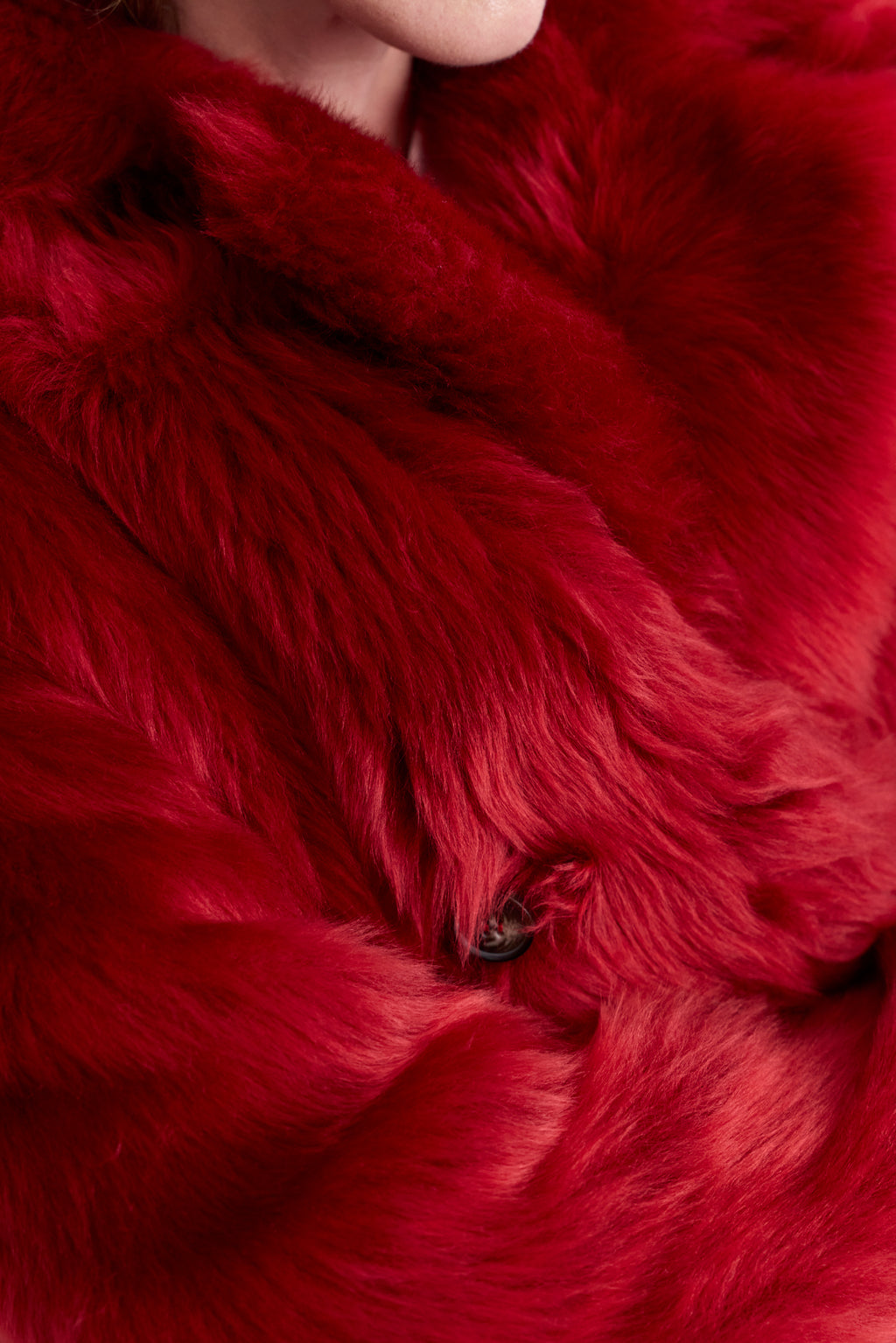 Shearling Coat - Poppy Red