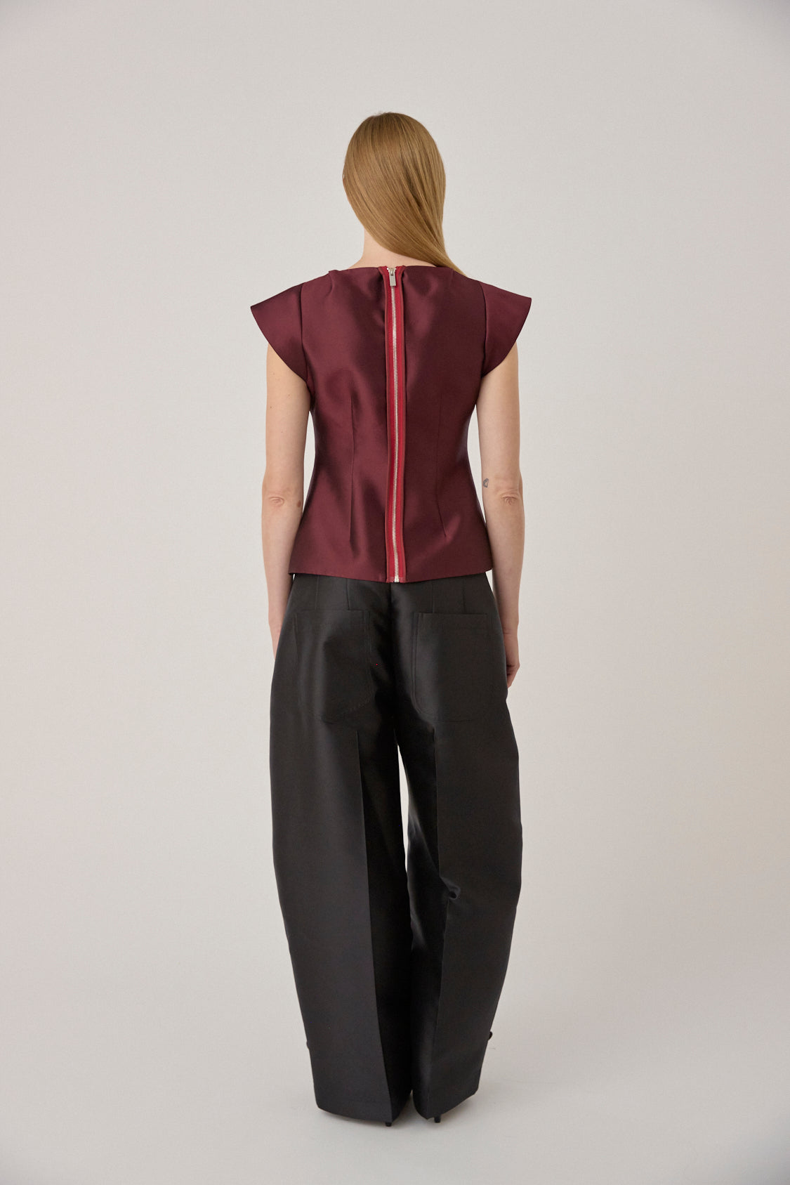 Silk Wide Leg Trouser - Black