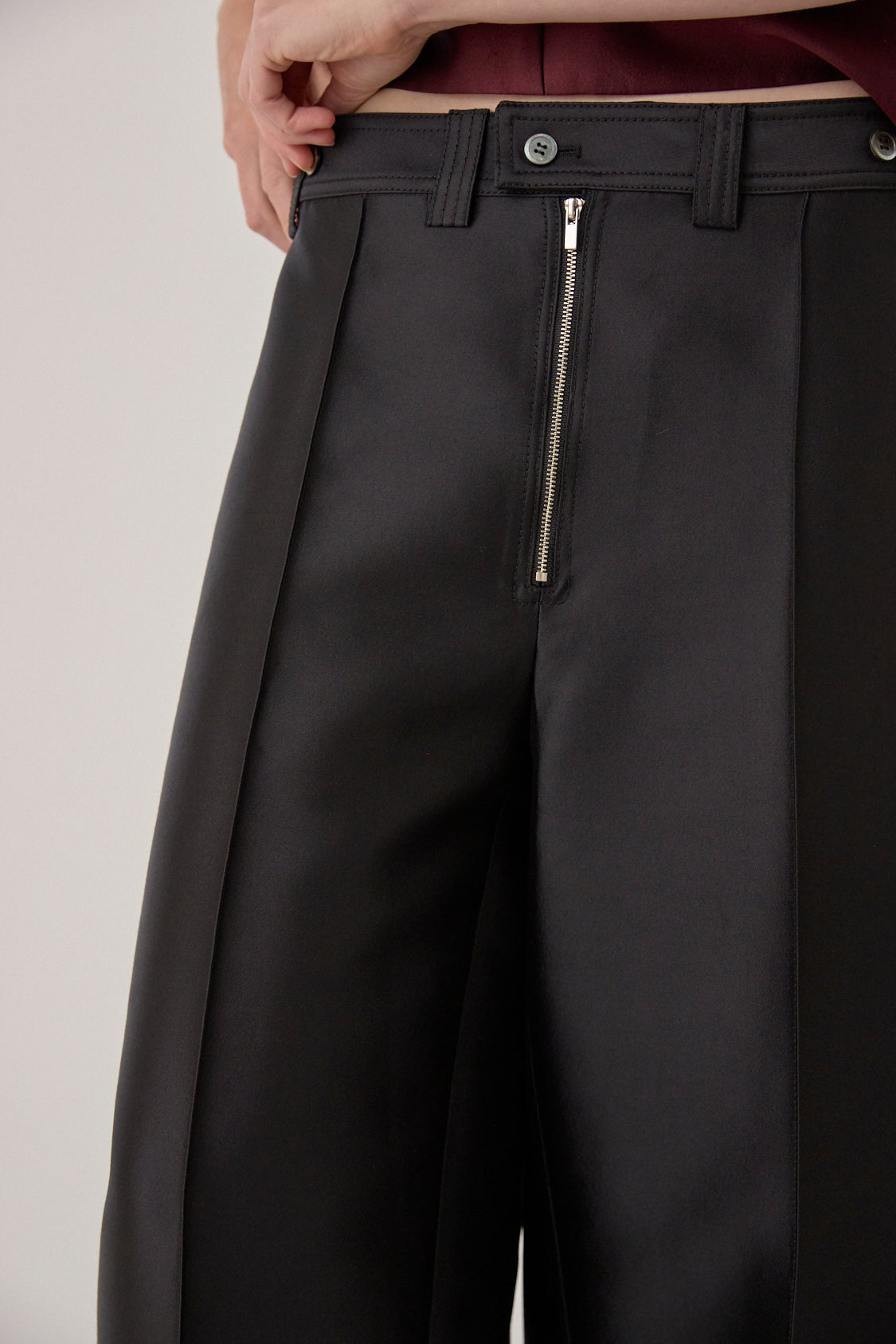 Silk Wide Leg Trouser - Black