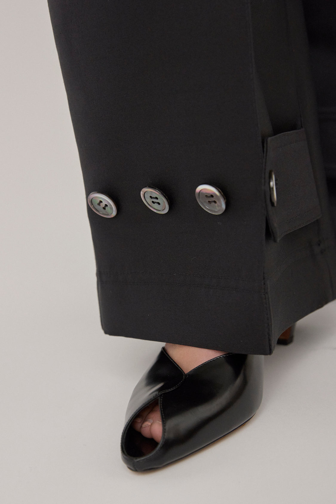 Silk Wide Leg Trouser - Black