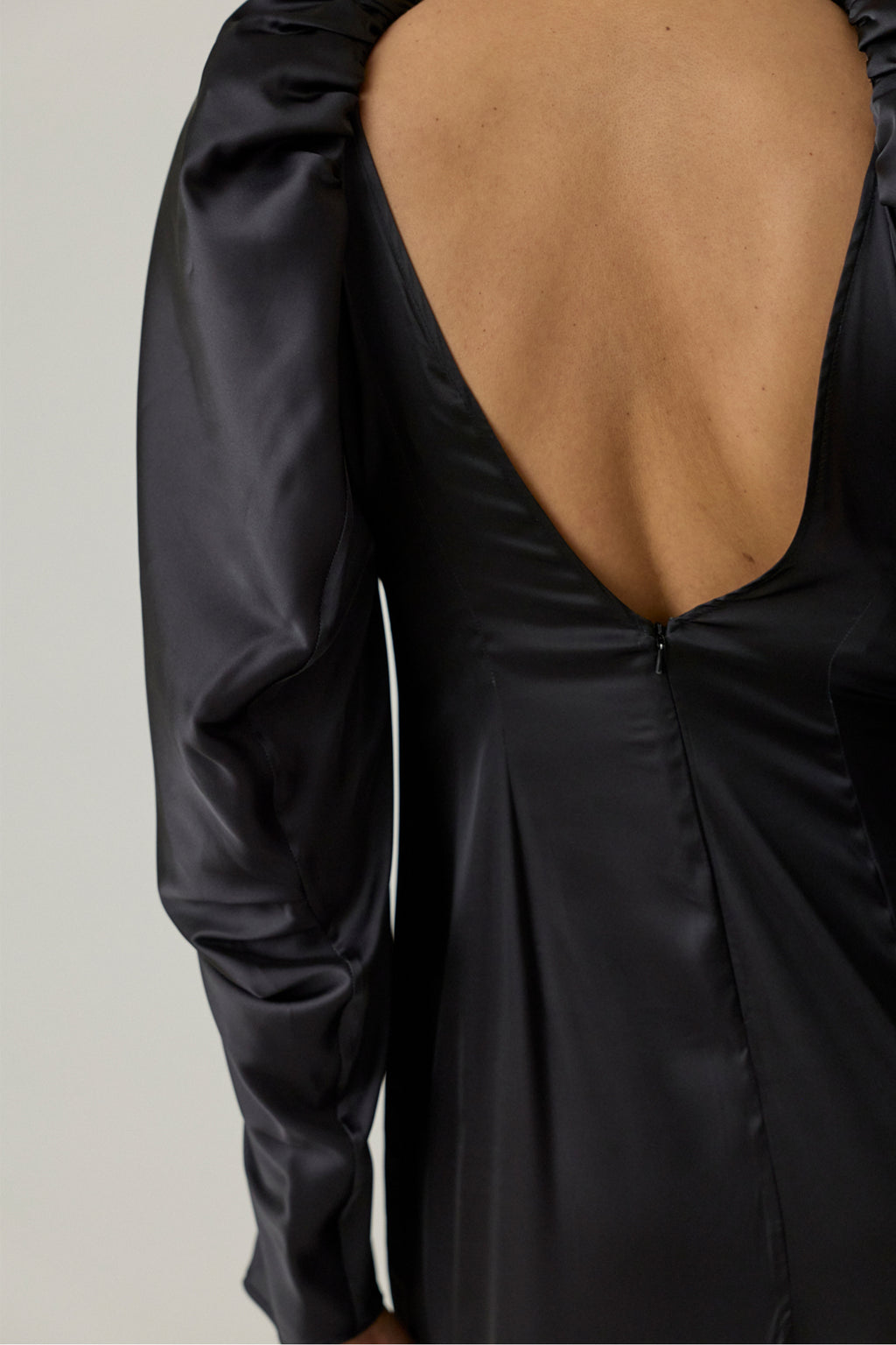 Poppy Motif Draped Sleeve Cascade Dress