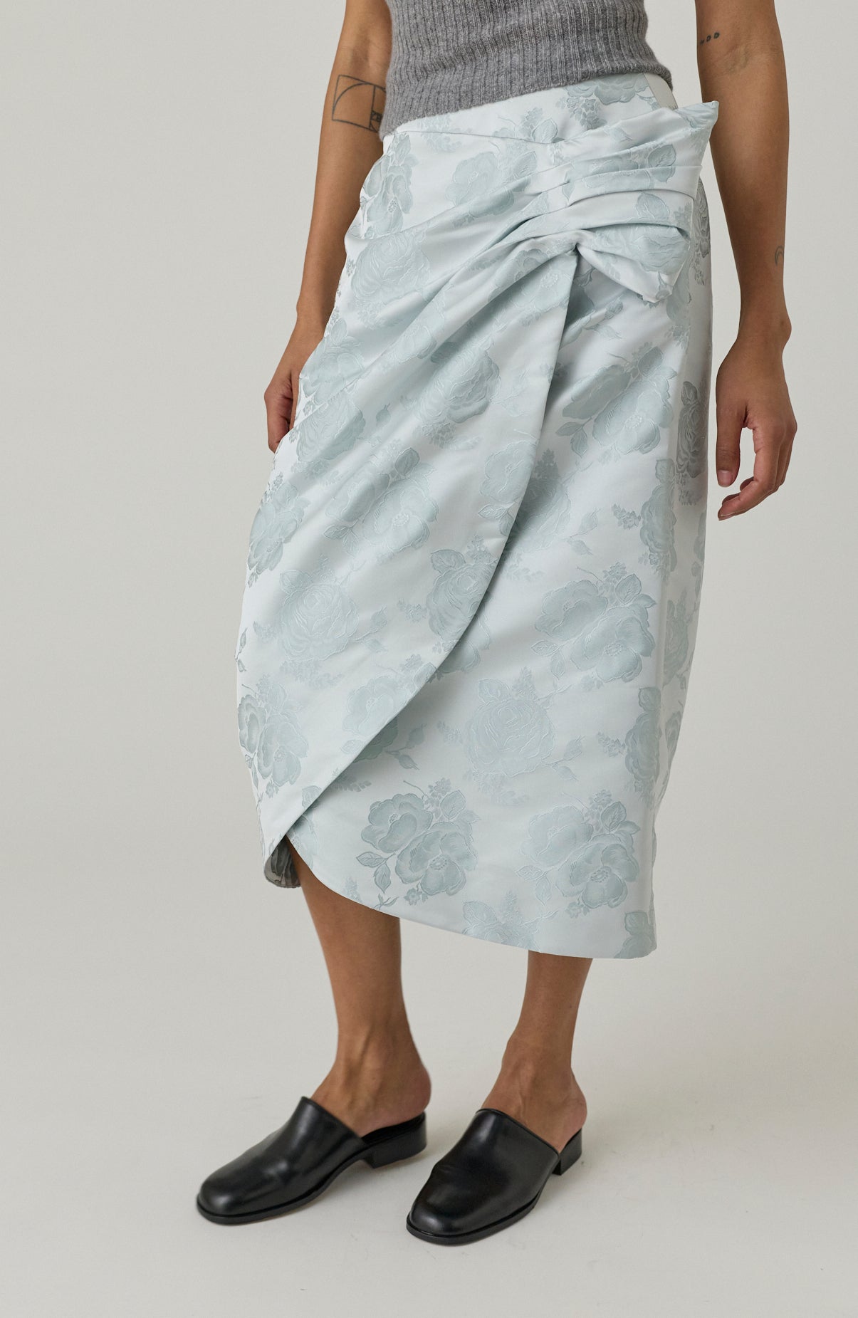 Gathered Flower Sash Skirt