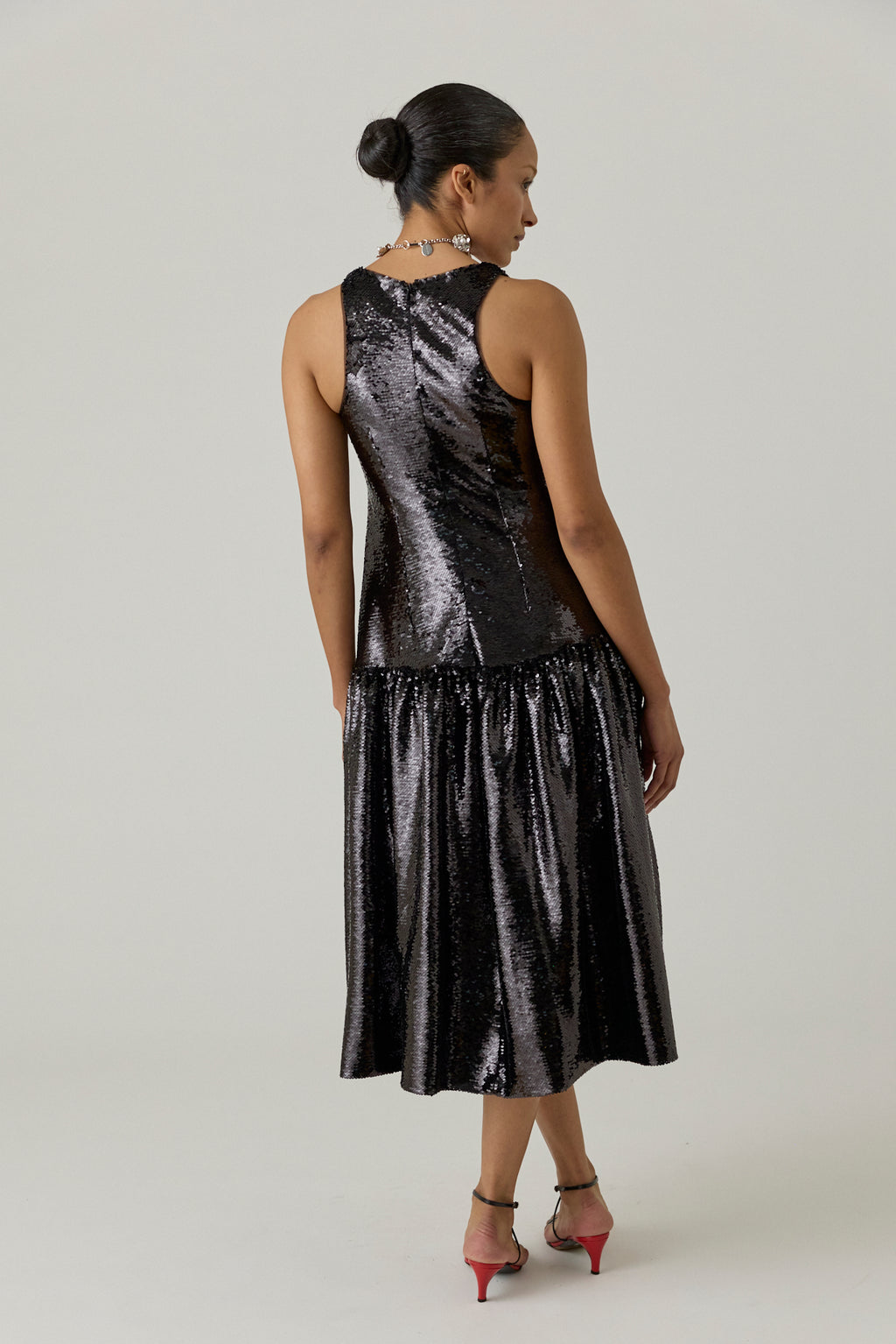 Tapered Back Flounce Dress