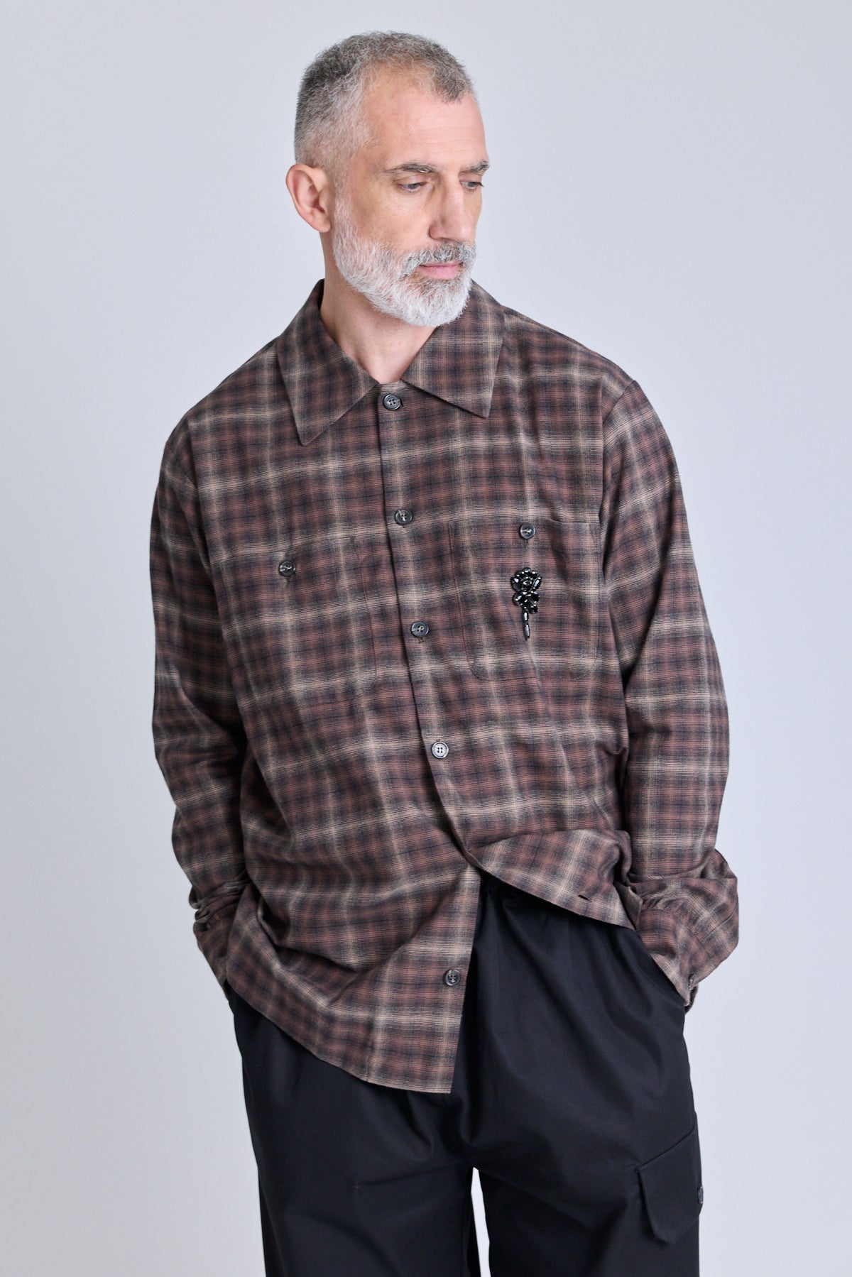 Military Flannel Shirt w/ Embellishments