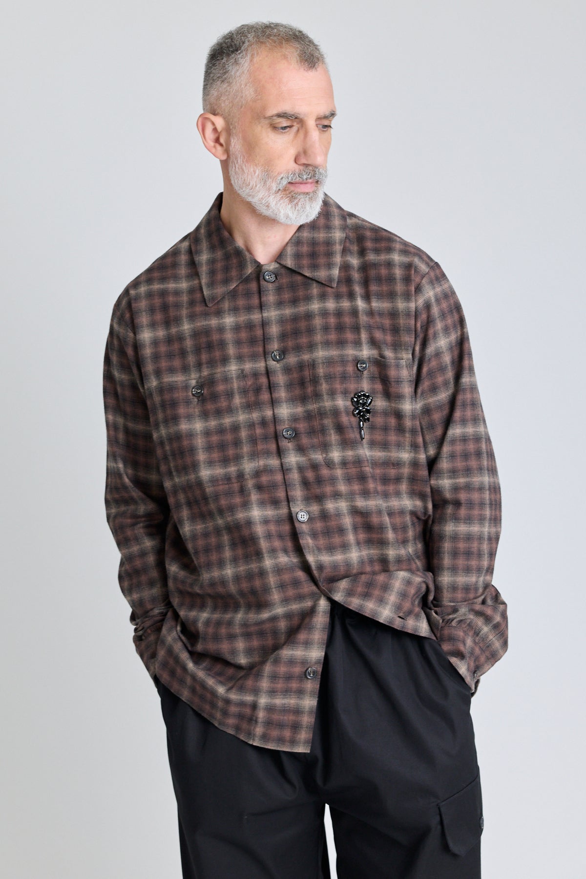 Military Flannel Shirt w/ Embellishments