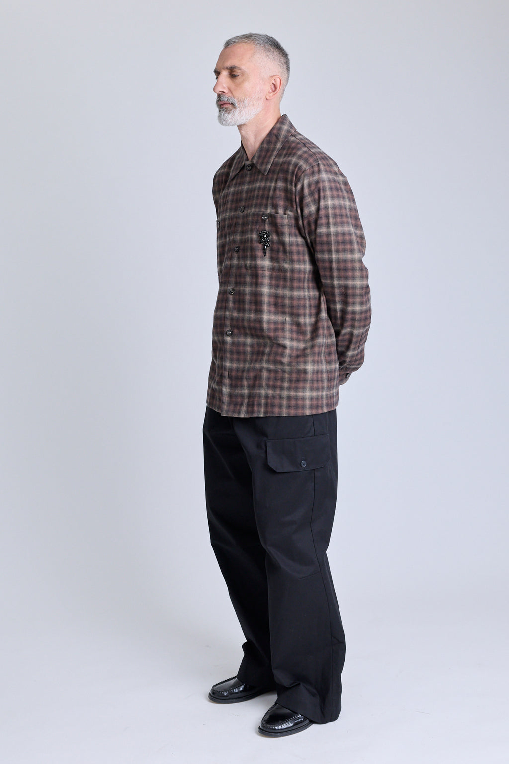 Military Flannel Shirt w/ Embellishments
