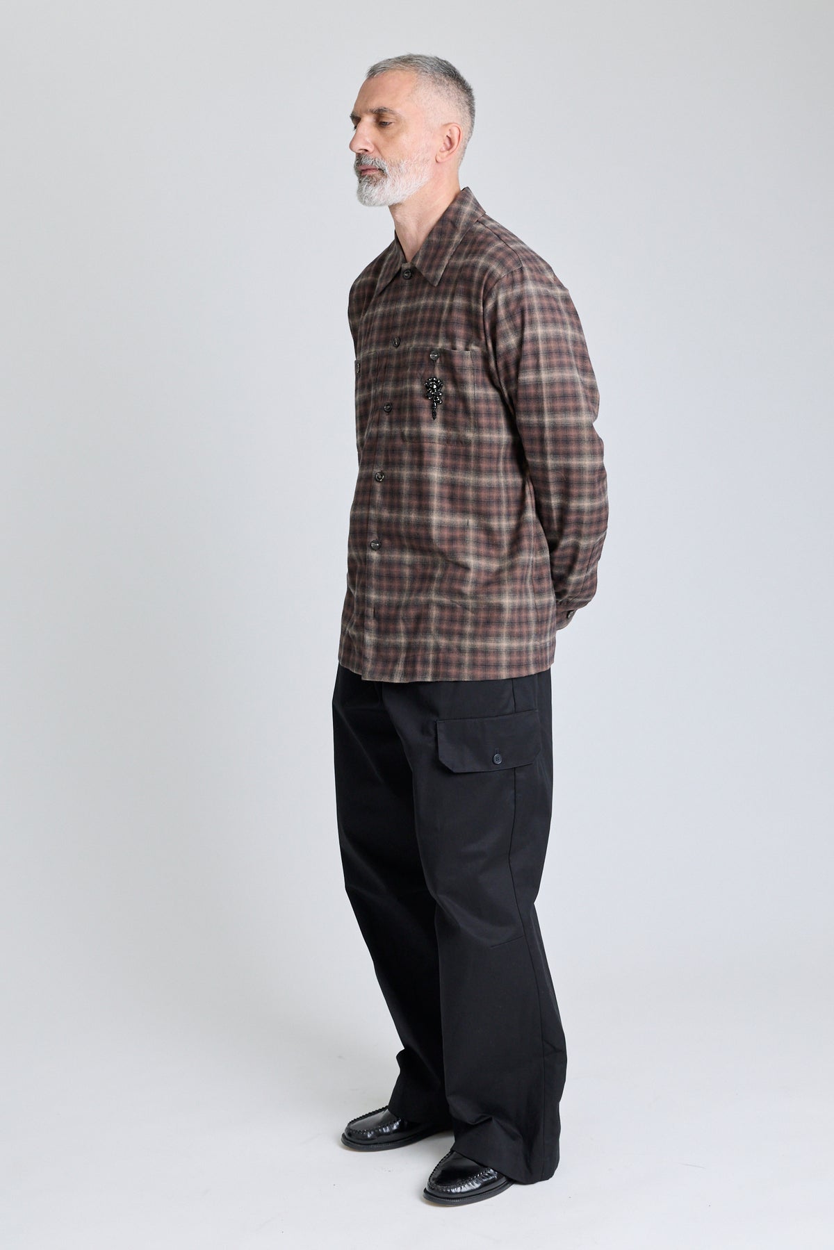 Military Flannel Shirt w/ Embellishments