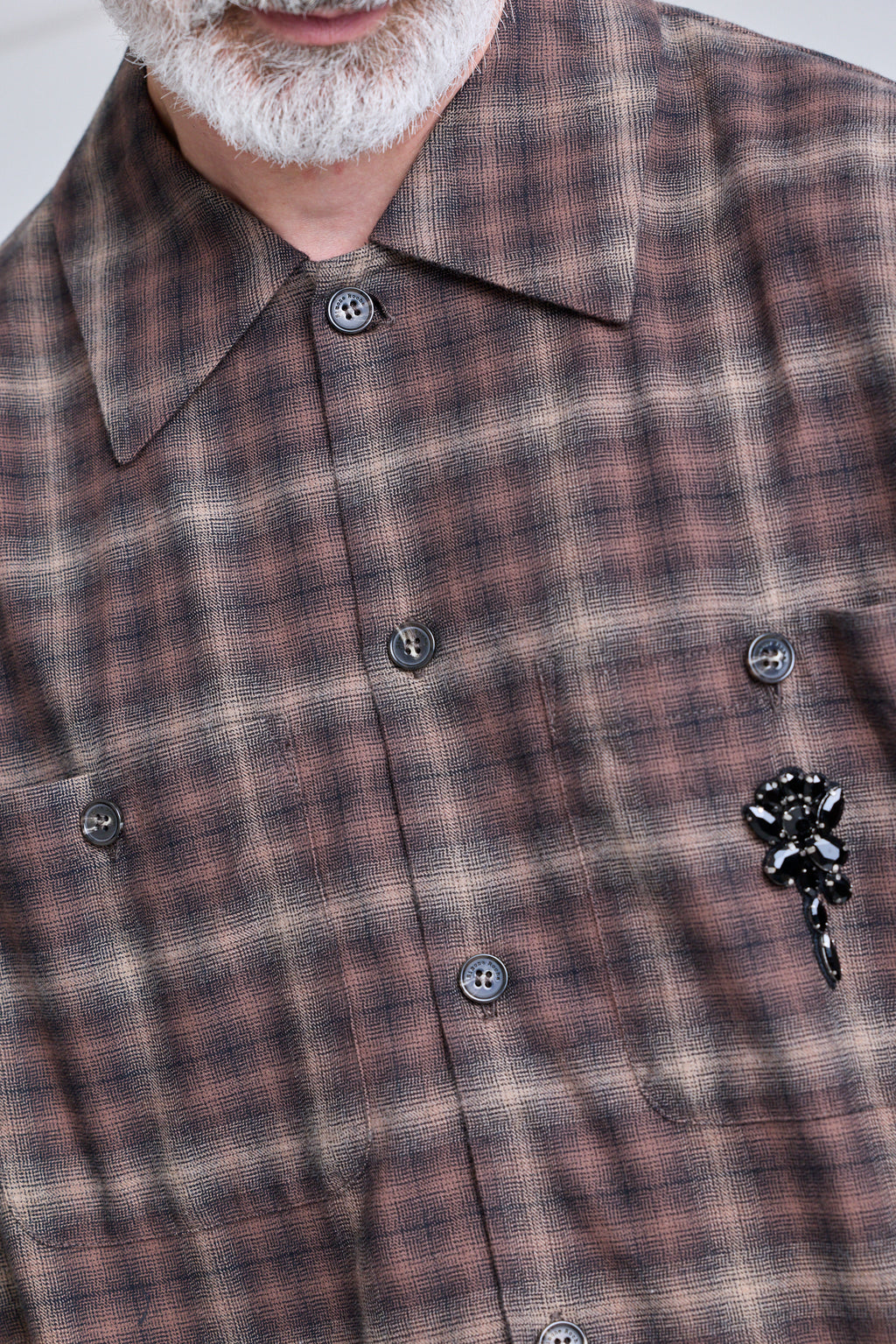 Military Flannel Shirt w/ Embellishments