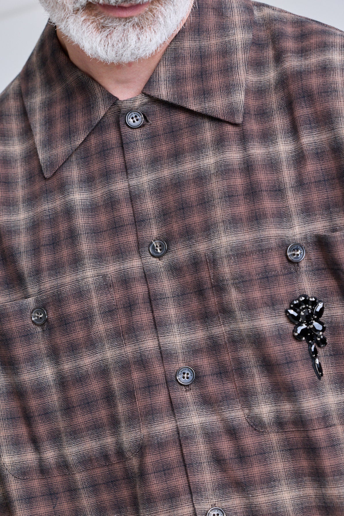 Military Flannel Shirt w/ Embellishments