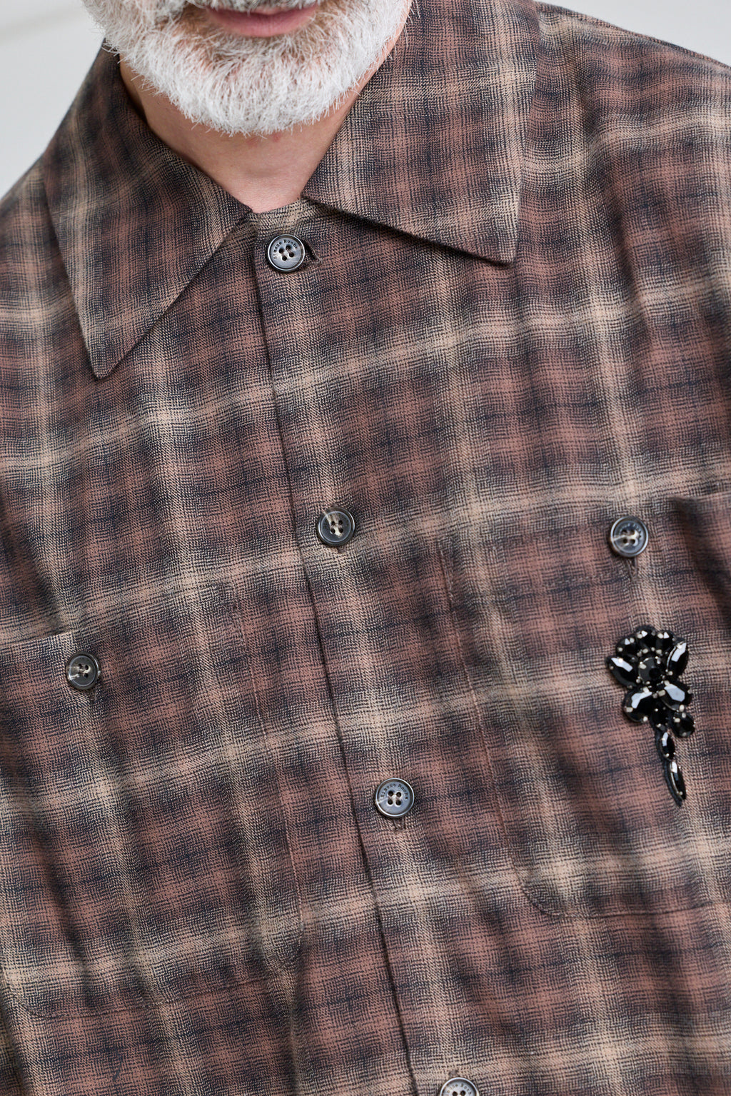 Military Flannel Shirt w/ Embellishments