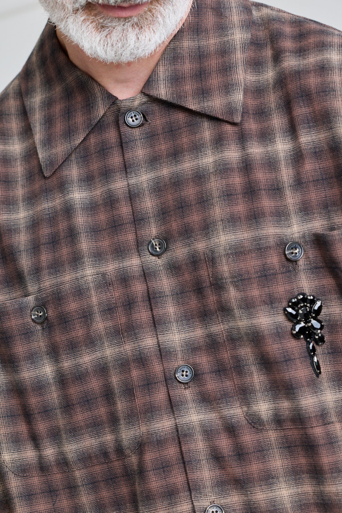 Military Flannel Shirt w/ Embellishments
