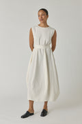 Wide Strap Volume Dress - Chalk