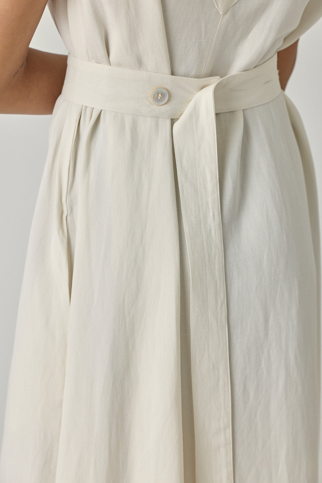 Wide Strap Volume Dress - Chalk