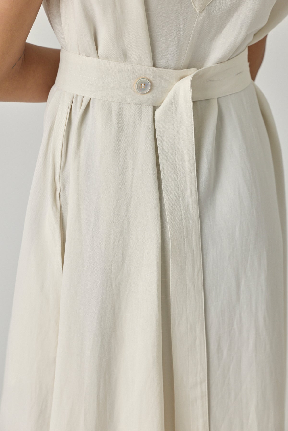 Wide Strap Volume Dress - Chalk