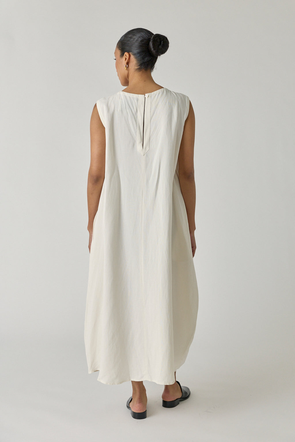 Wide Strap Volume Dress - Chalk