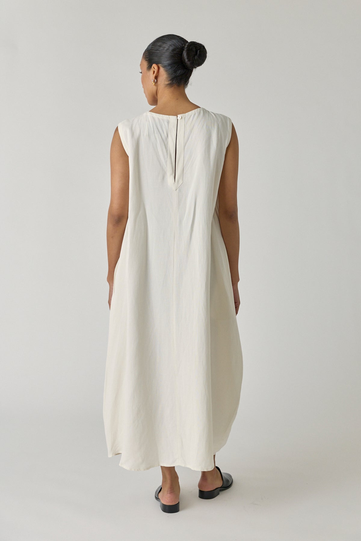 Wide Strap Volume Dress - Chalk