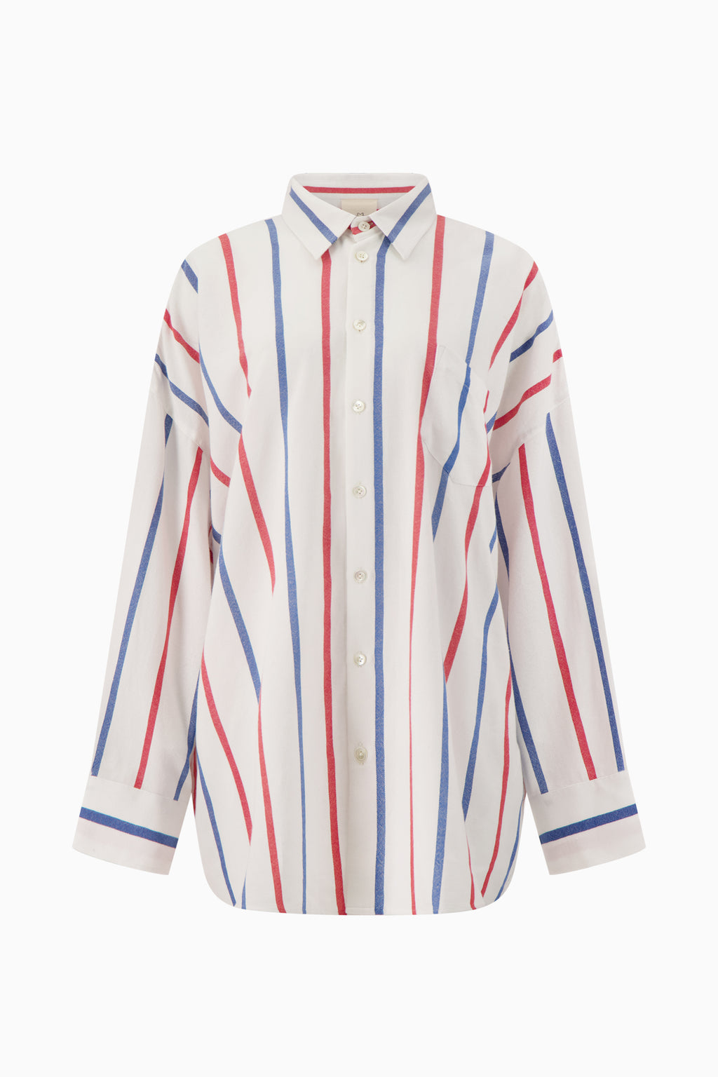 The Oversized Shirt - Blue/Red Stripe