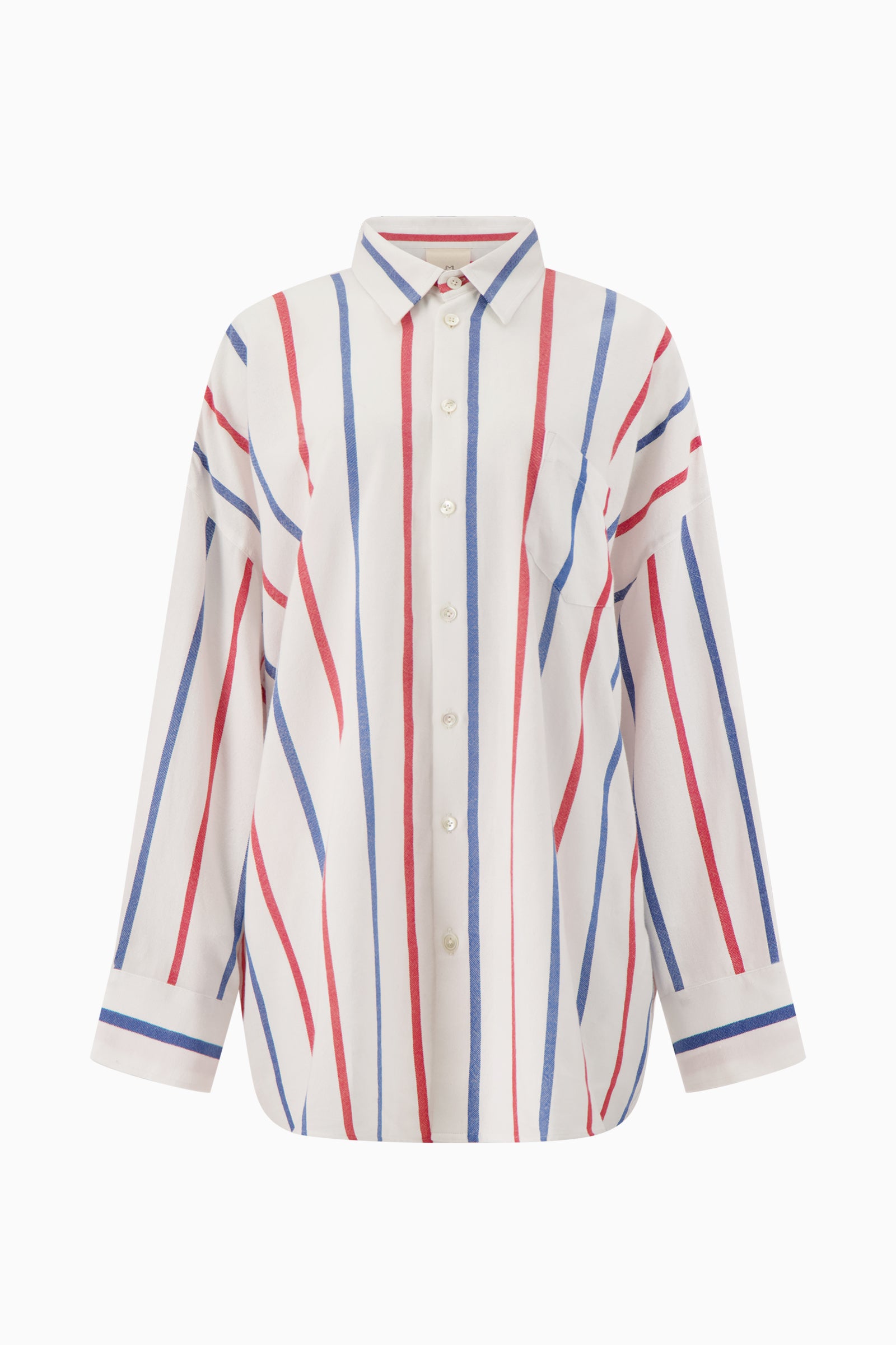 The Oversized Shirt - Blue/Red Stripe