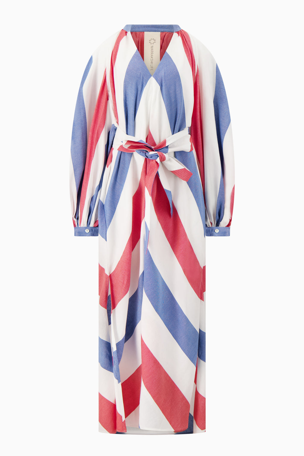 The Touareg Dress - Blue/Red Stripe