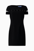 Thierry Mugler Black Dress with Rhinestone Detail