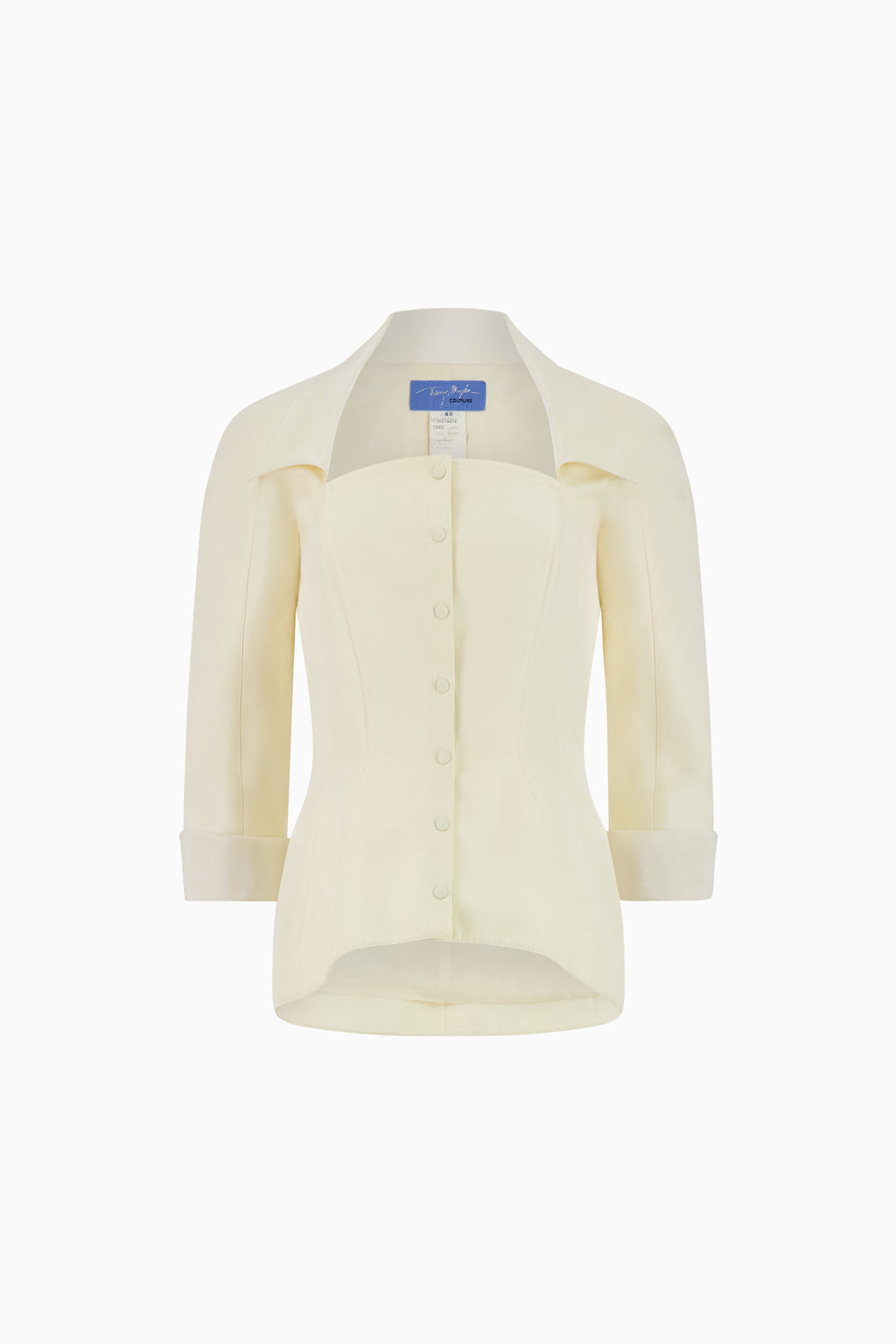 Thierry Mugler Skirt Suit with Iridescent Collar