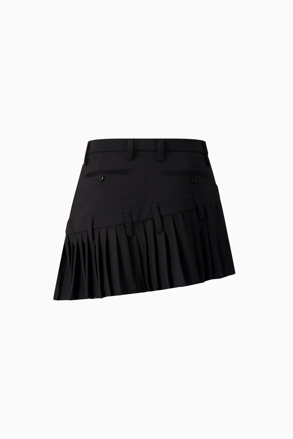 Unisex Double Pleated Mini Skirt