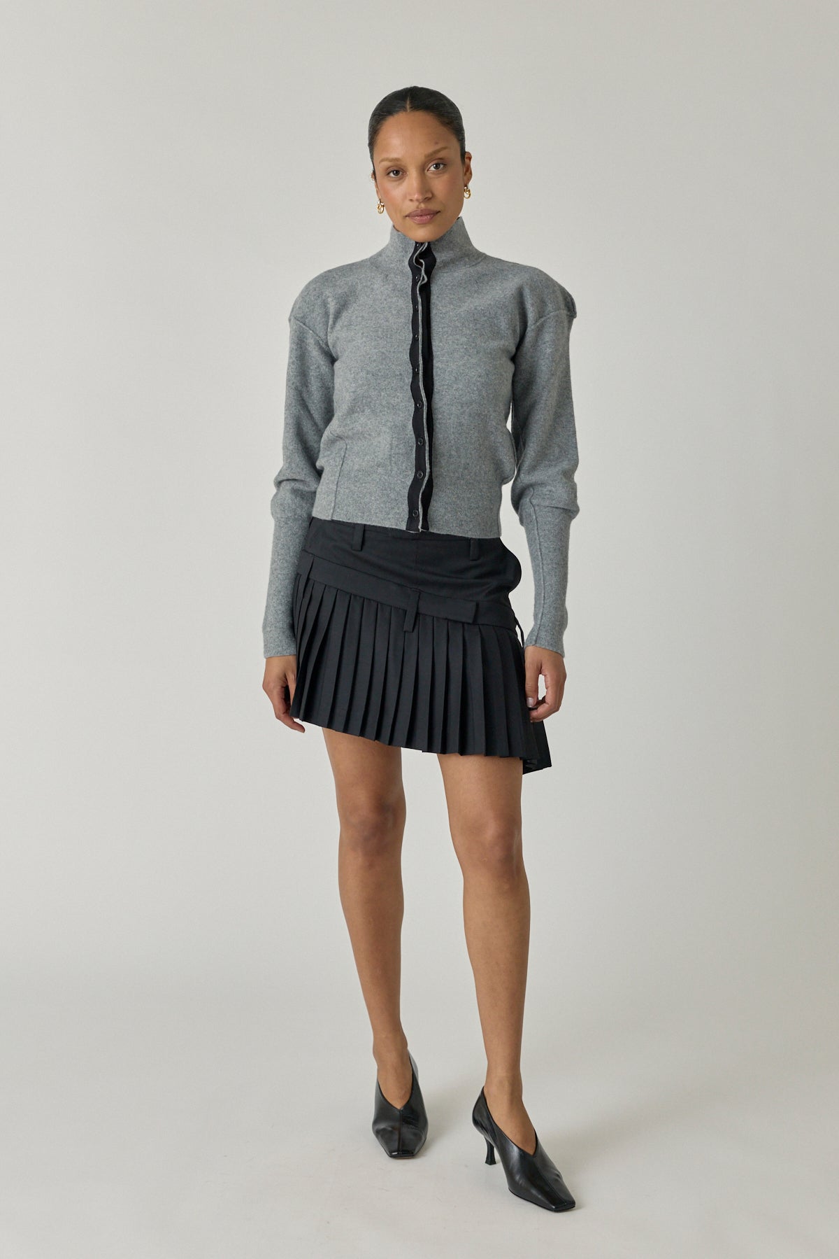 Unisex Double Pleated Mini Skirt