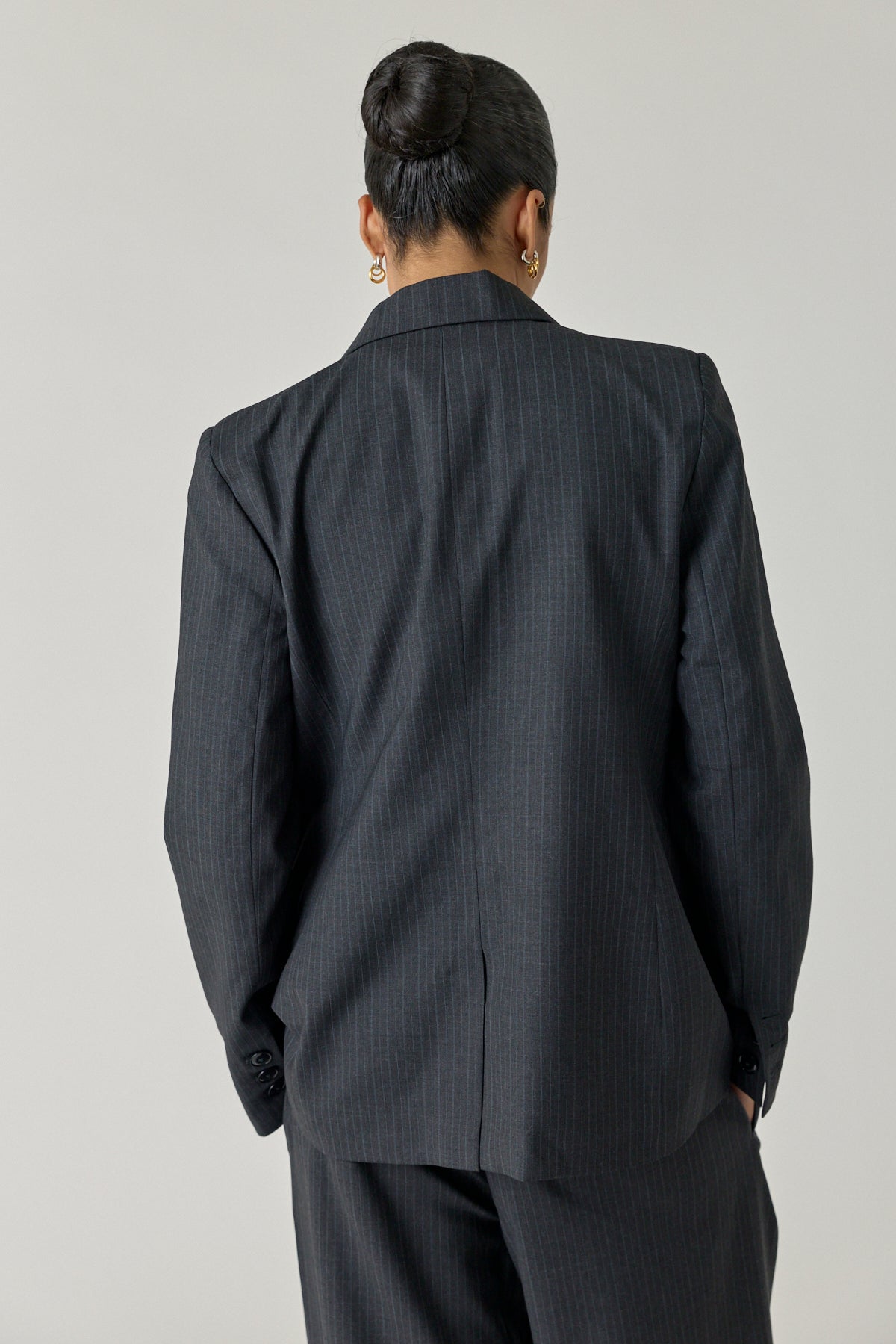 Unisex Pinstripe Simple Blazer