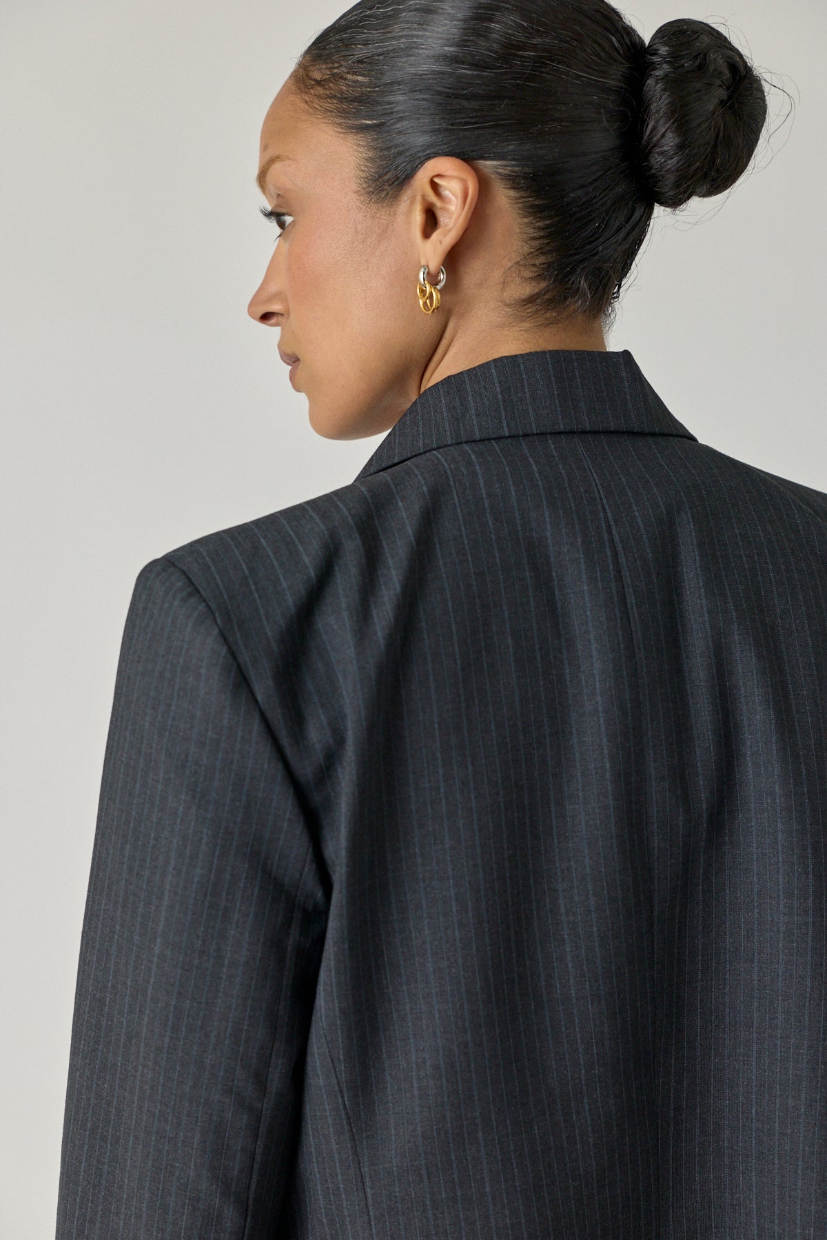 Unisex Pinstripe Simple Blazer