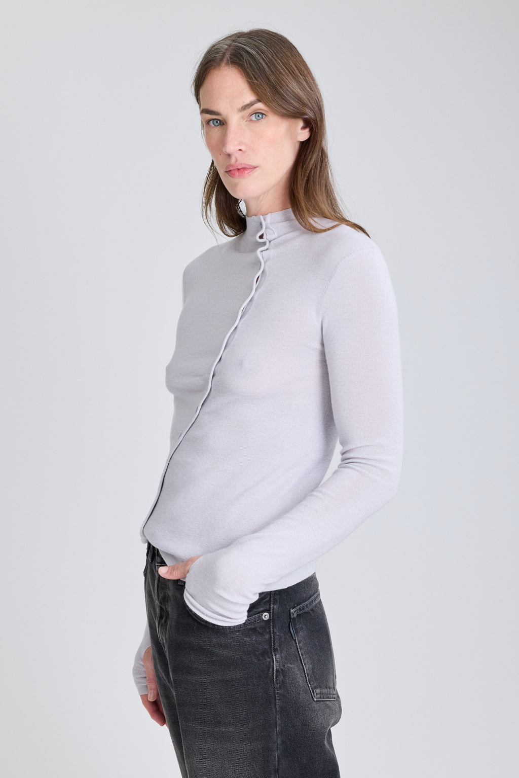 Porcelain Silk Cashmere Top