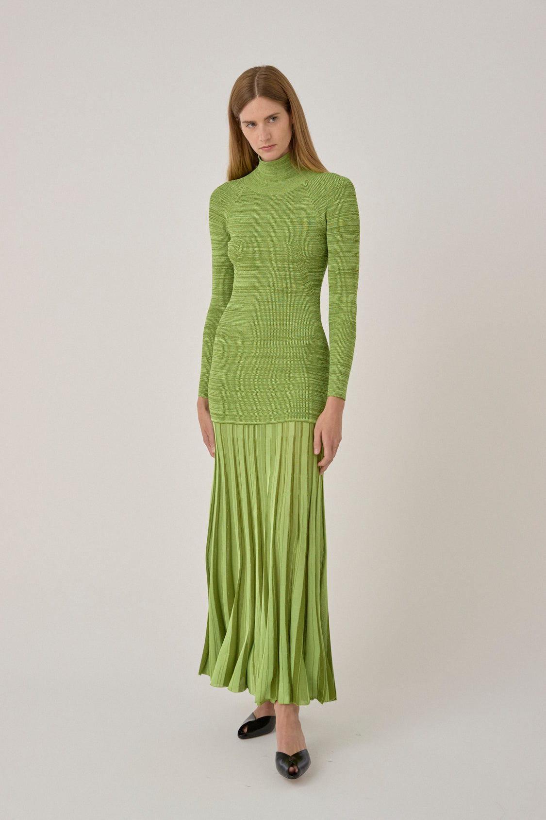 Turtleneck Ribbed Maxi Dress