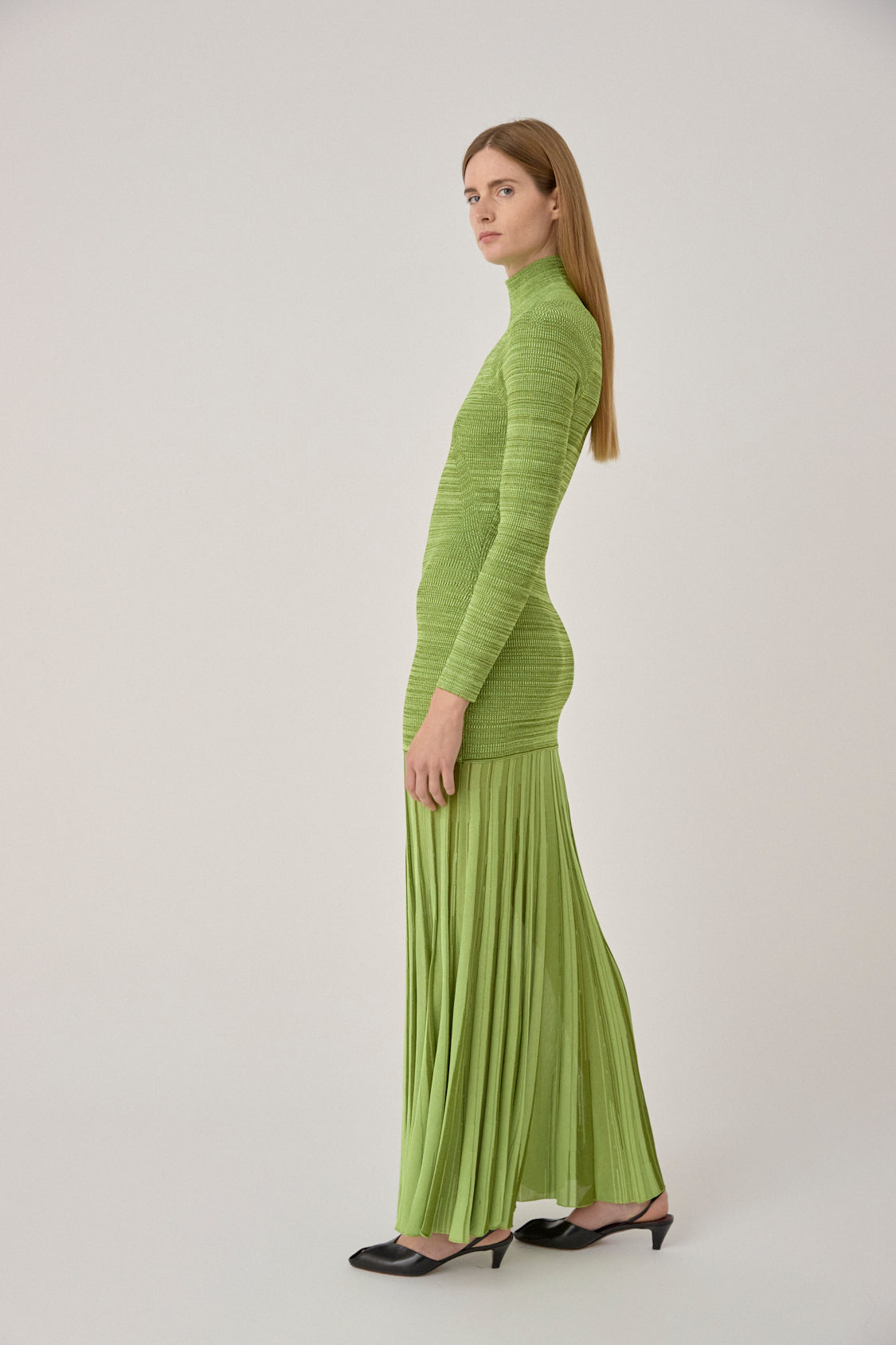 Turtleneck Ribbed Maxi Dress