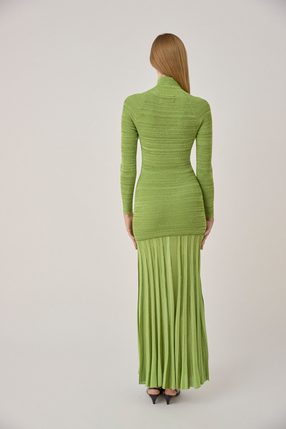 Turtleneck Ribbed Maxi Dress