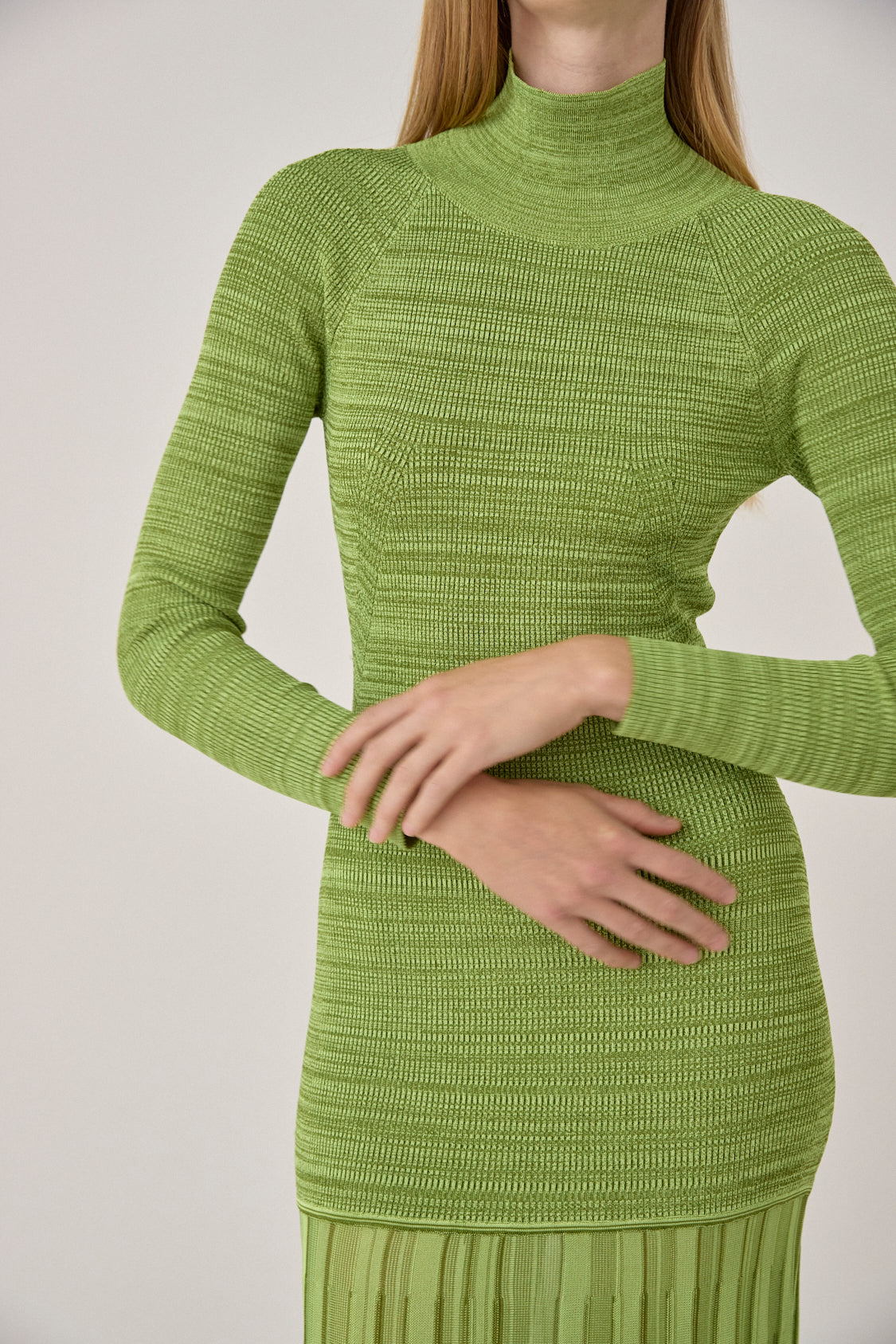 Turtleneck Ribbed Maxi Dress