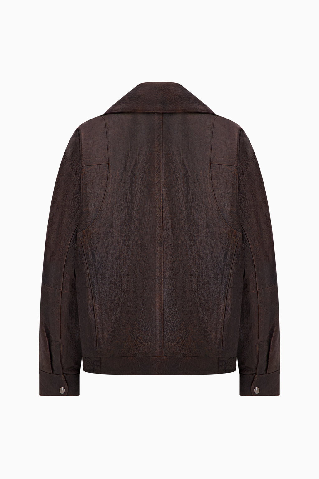 Unisex Concave Vintage Leather Biker Jacket