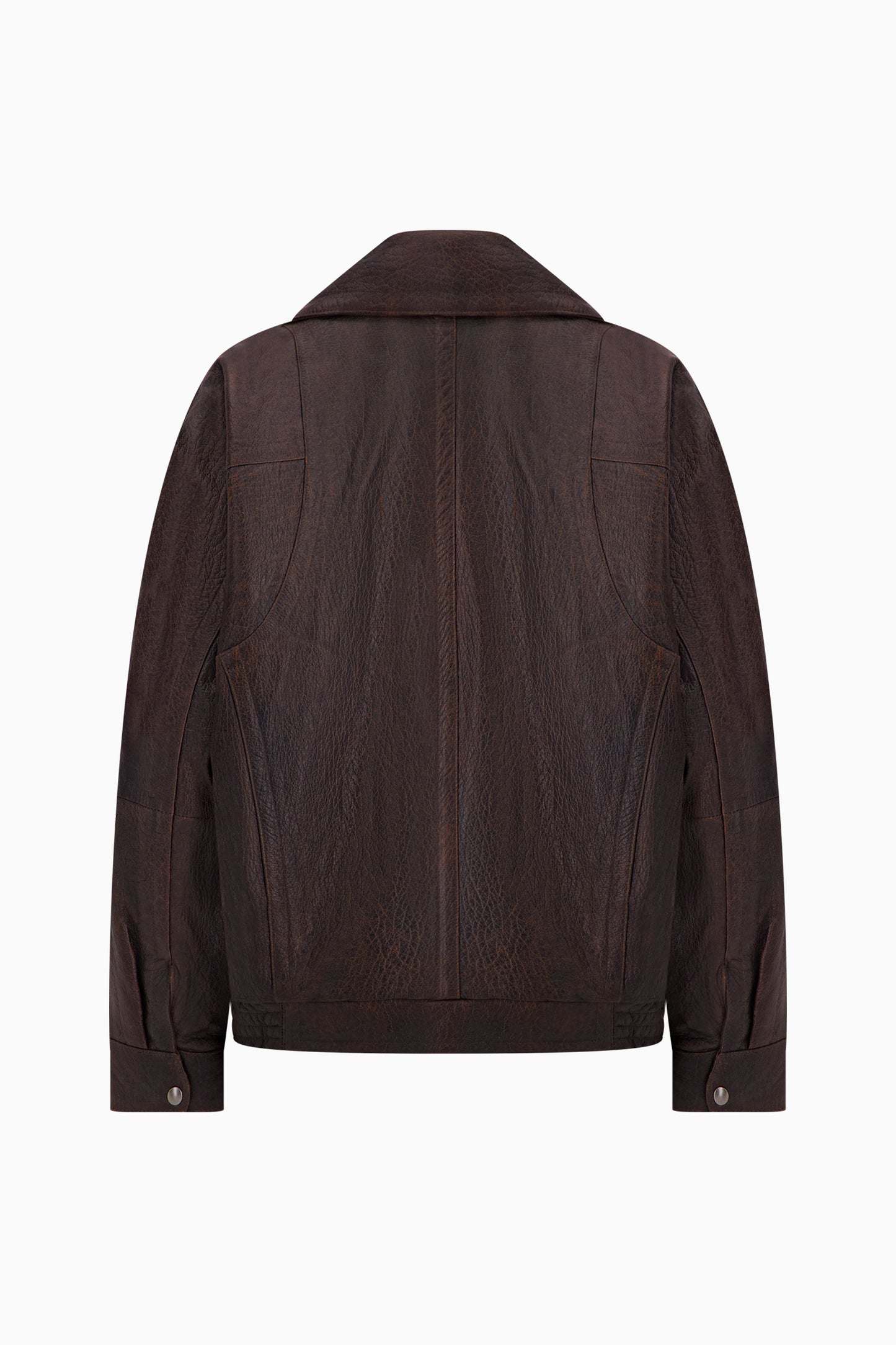 Unisex Concave Vintage Leather Biker Jacket