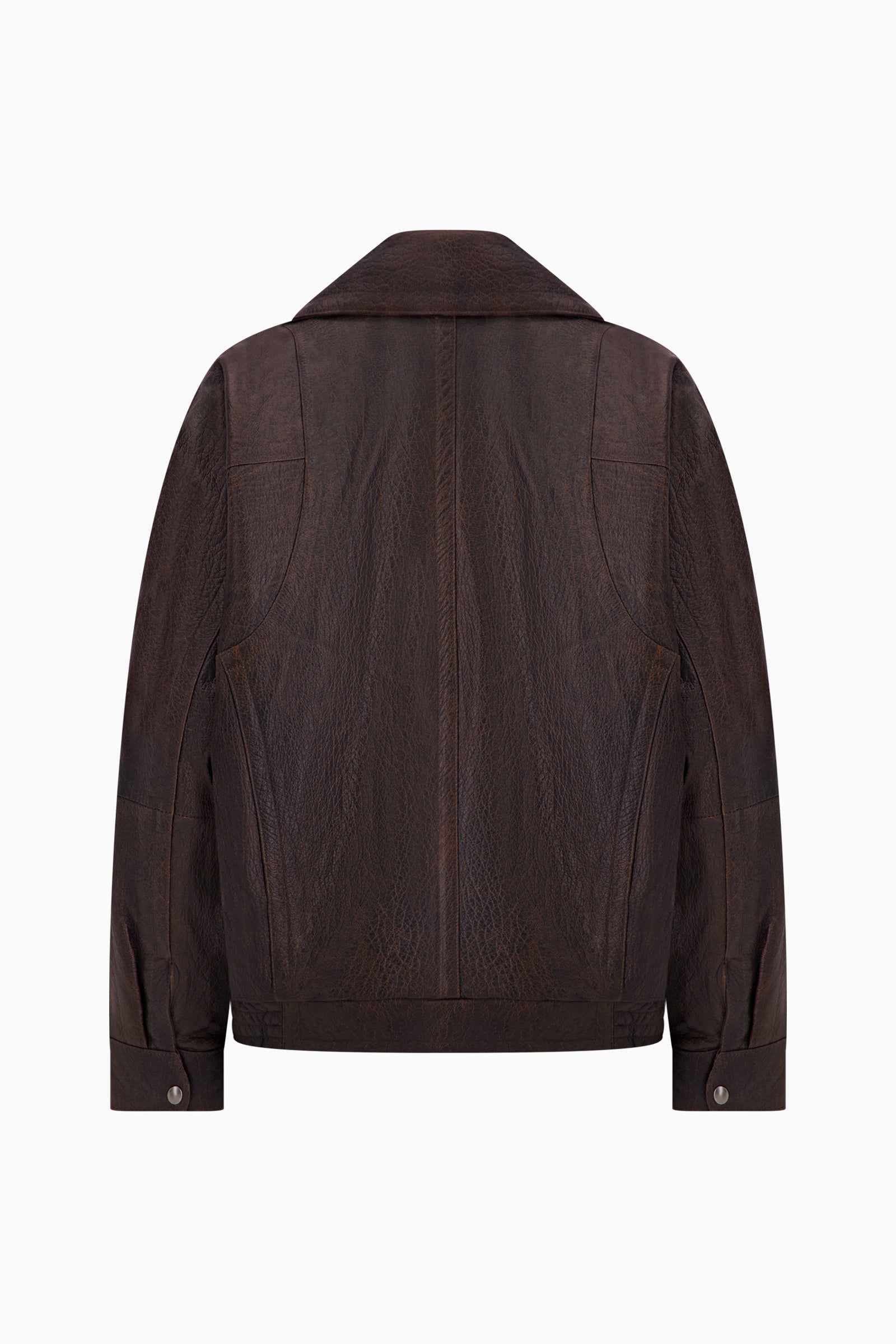 Unisex Concave Vintage Leather Biker Jacket