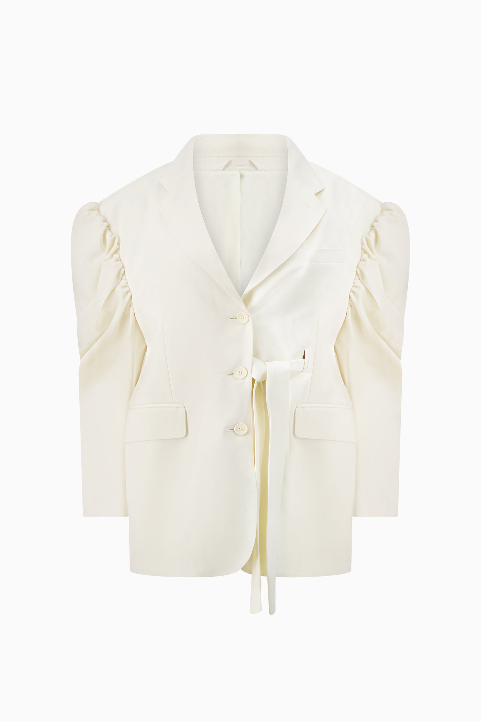 Back Cutout Draped Sleeve Bow Jacket – Absolutely Fabrics