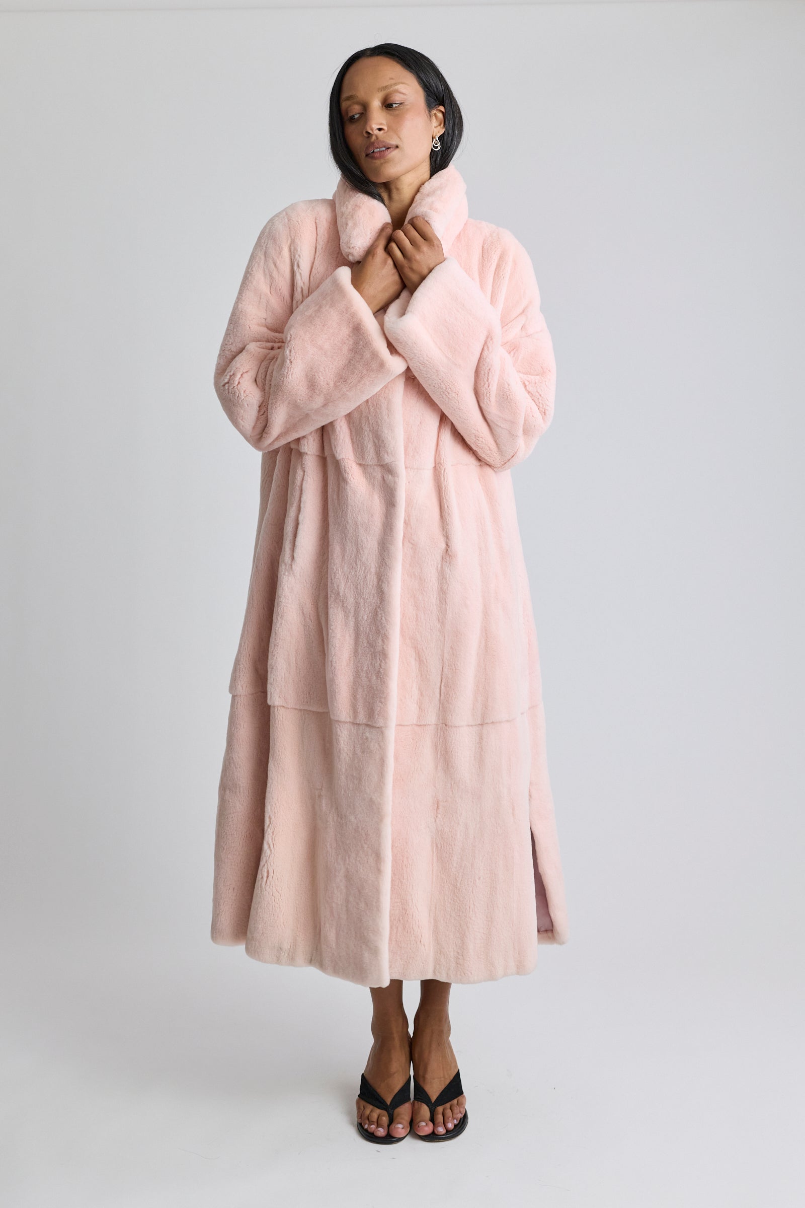 Saga Mink Pink Sheared Mink Coat