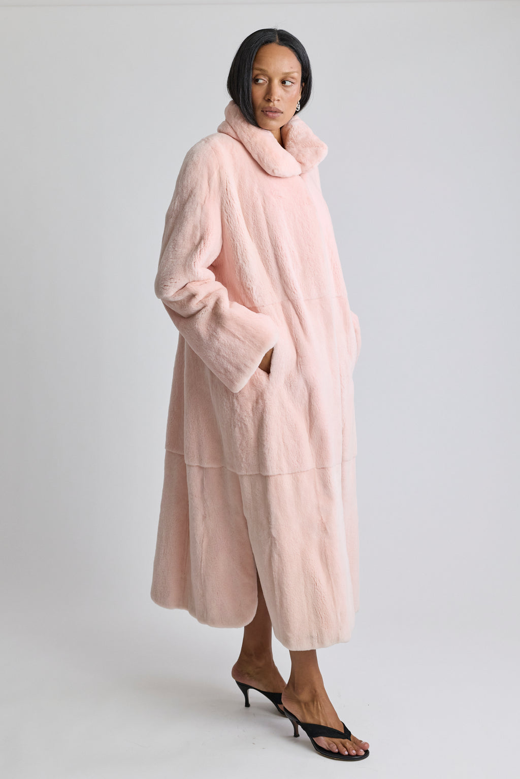 Saga Mink Pink Sheared Mink Coat