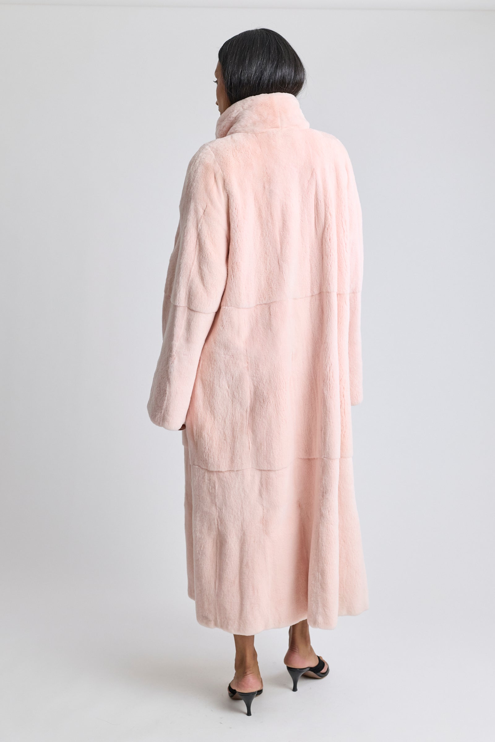 Saga Mink Pink Sheared Mink Coat
