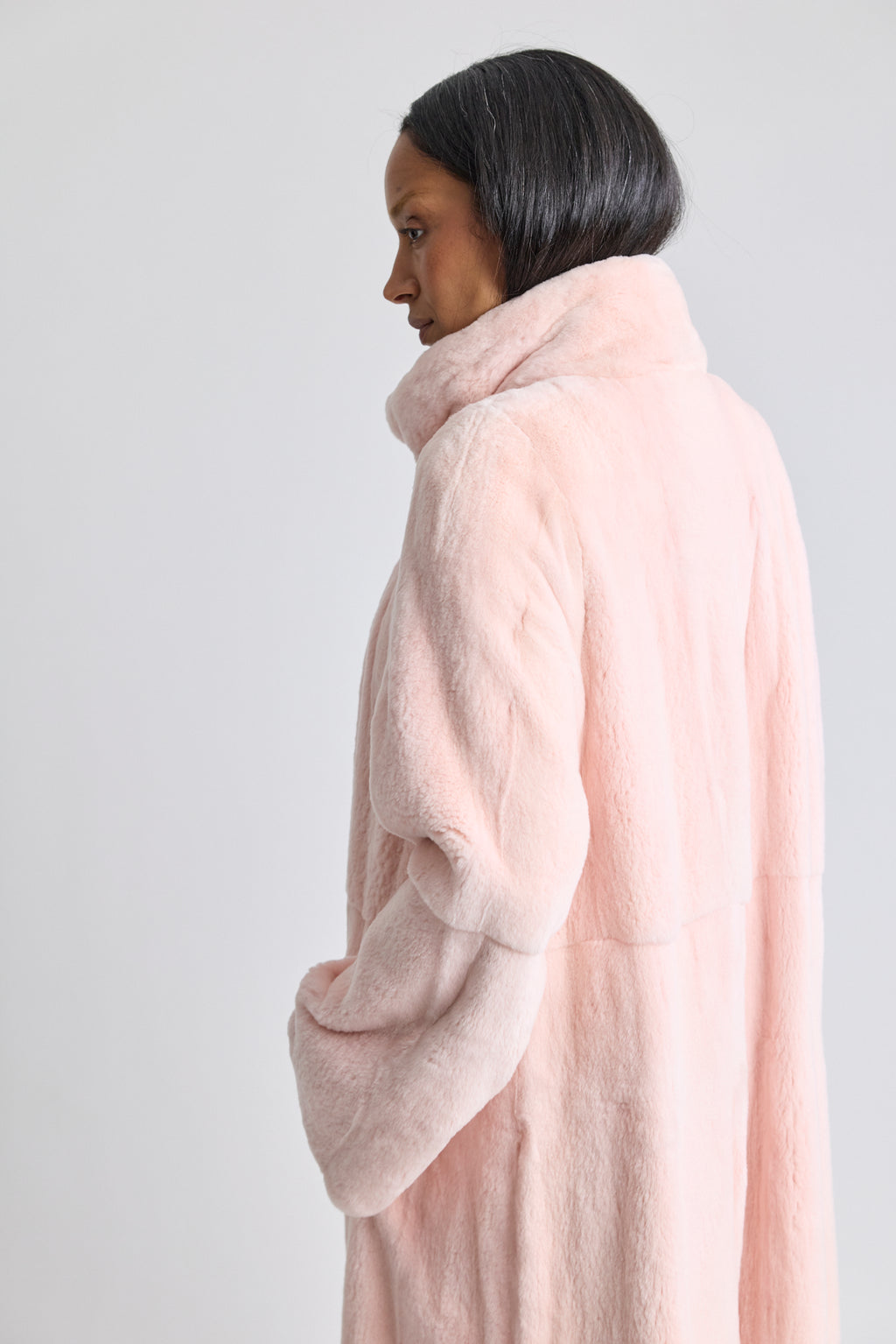 Saga Mink Pink Sheared Mink Coat