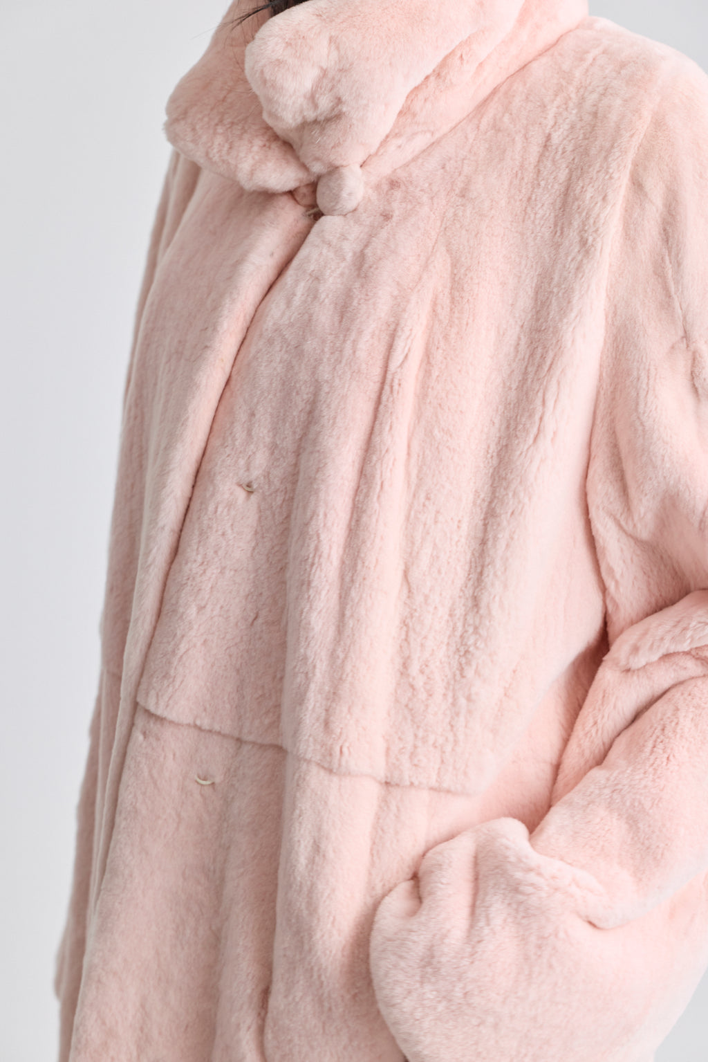 Saga Mink Pink Sheared Mink Coat